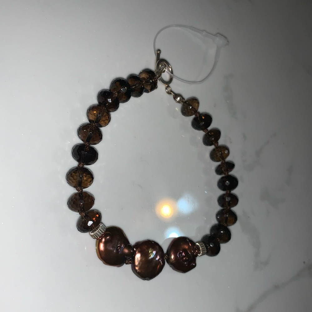 Mahogany Tone Mala Beaded Bracelet - Picture 6 of 8